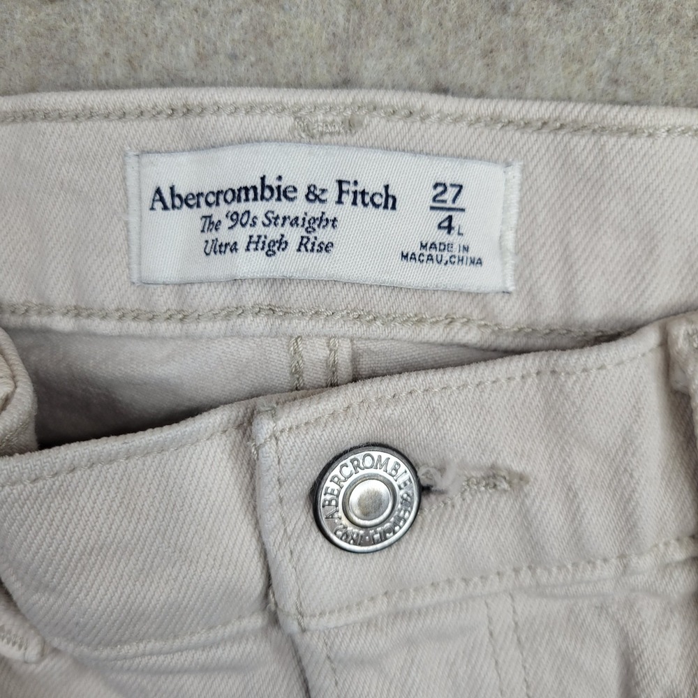 Abercrombie & Fitch High Rise Straight Jeans - ecru - Picture 3 of 9